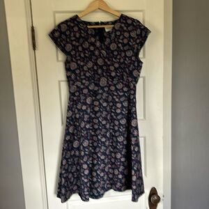 Mata Traders 100% Cotton Floral A-line Tea Length Dress With Pockets Size Large